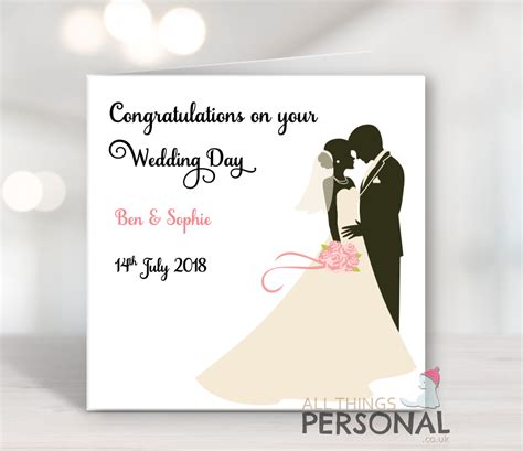 Congratulations On Your Wedding Day Card All Things Personal