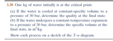 Solved One Kg Of Water Initially Is At The Critical Chegg