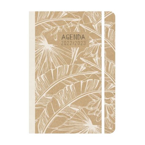 Agenda Scolaire 2022 2023 12 X 17 Cm Kraft Naturel Et Blanc Bouchut