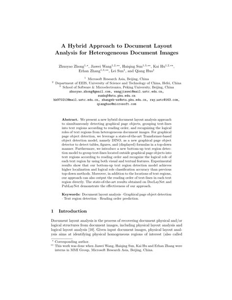 PDF A Hybrid Approach To Document Layout Analysis For Heterogeneous