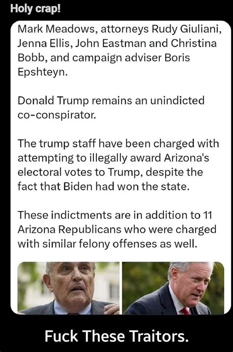 Holy Crap Epshteyn Mark Meadows Attorneys Rudy Giuliani Jenna Ellis