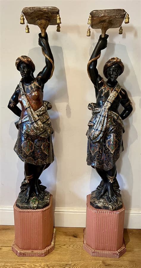 Pair Of Antique Venetian Blackamoor Figures