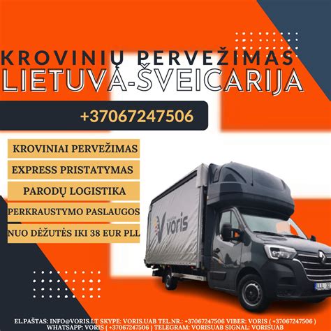 Lietuva Šveicarija Lietuva skubių krovinių gabenimo ir logistikos