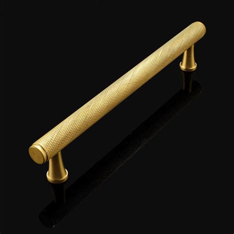 Satin Brass Knurled Furniture Handle Luxury Cupboard Etsy Brass