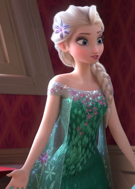 Anna Frozen Green Dress Hair