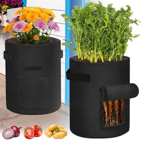 YUENFONG Sacs à plantes en tissu non tissé sac à plantes avec poignées