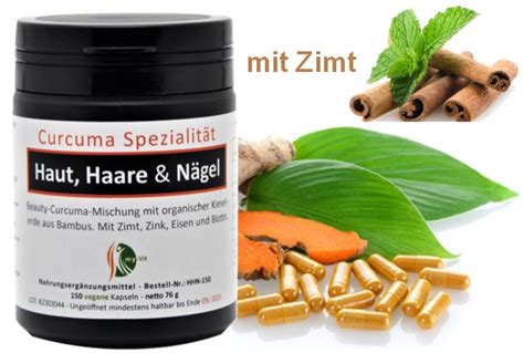 my vitaldiscount Curcuma Haut Haare Nägel 150 vegane Kapseln 76 g