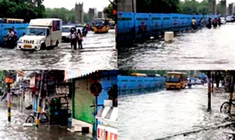 Heavy Rain Causes Waterlogging In Delhi Disrupts Life