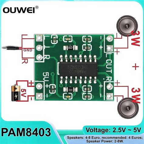 M Dulo PAM8403 Placa Amplificadora De Pot Ncia Digital Miniatura