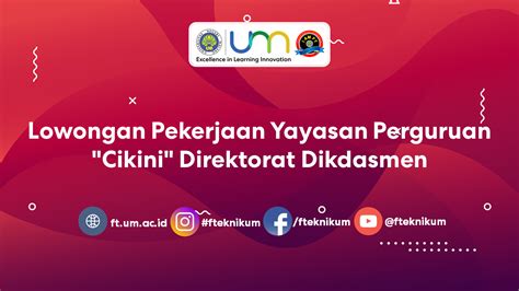 Lowongan Pekerjaan Yayasan Perguruan Cikini” Direktorat Dikdasmen