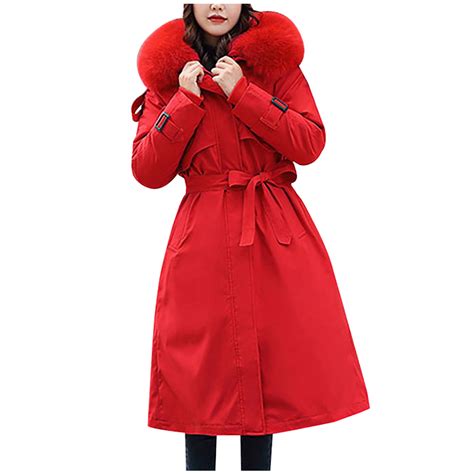 Womens Winter Puffer Coat Heavy Warm Parka Jacket With Plush Hood Long