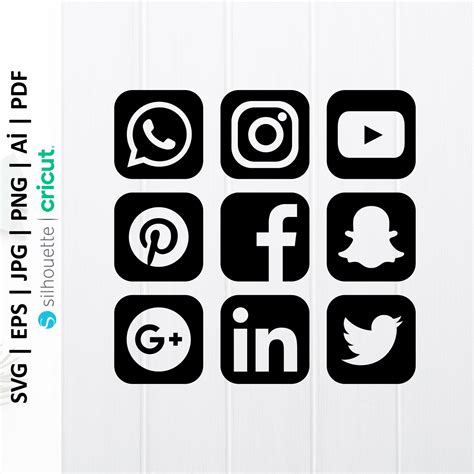 Social Media Logo Black And White Png