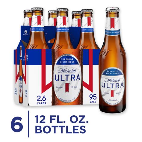 Michelob Ultra Light Beer 6 Pack Beer 12 Fl Oz Bottles 4 2 Abv