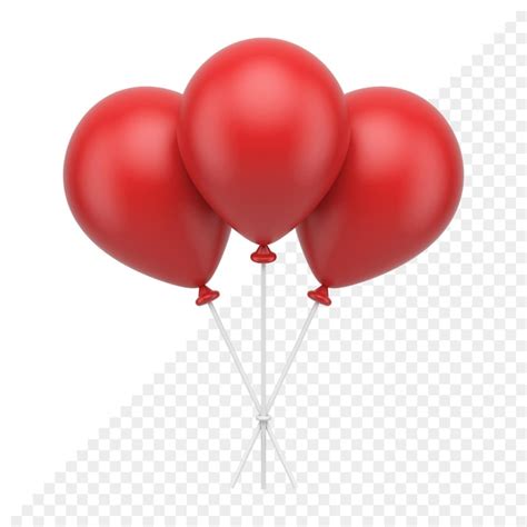 Premium Psd Red Romantic Heap Inflatable Helium Balloons On Plastic