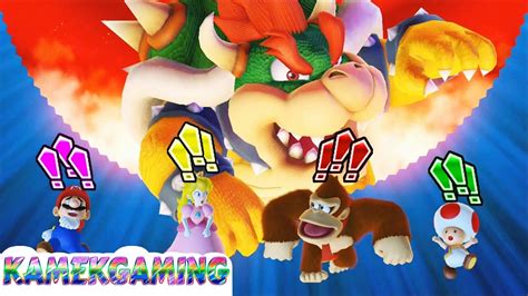 Mario Party Bowser Minigames Team Mario Peach Donkey Kong Toad