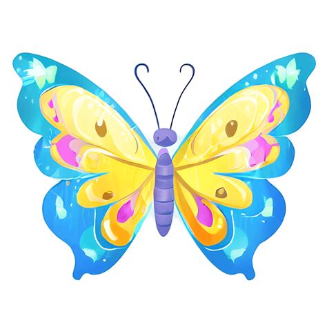 Beautiful Chibi Butterfly With Metallic Wings · Creative Fabrica