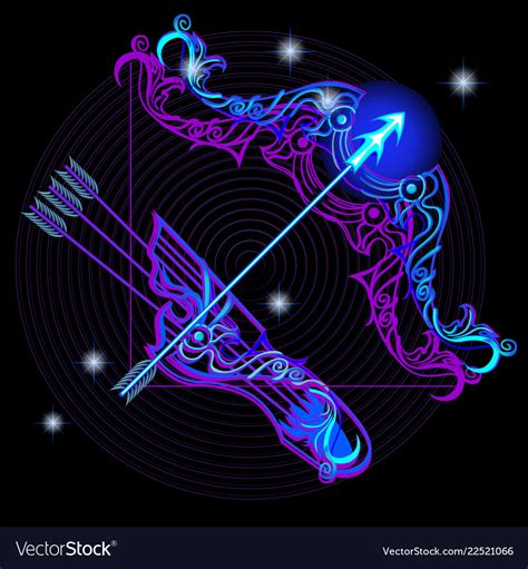 A series of signs of the zodiac made in neon art Vector Image