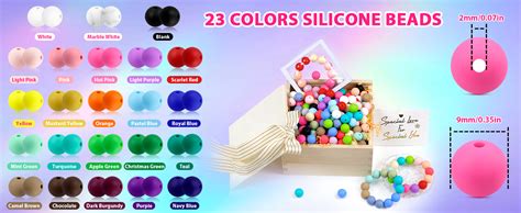 Amazon 180PCS FIVEIZERO Small Silicone Beads 9mm Silicone Beads