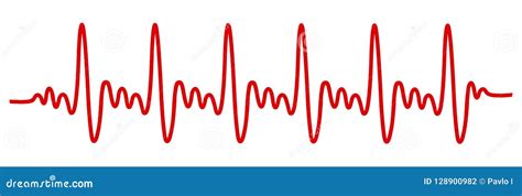 Heart Pulse Cardiogram Sign Heartbeat One Line Vector Stock Vector