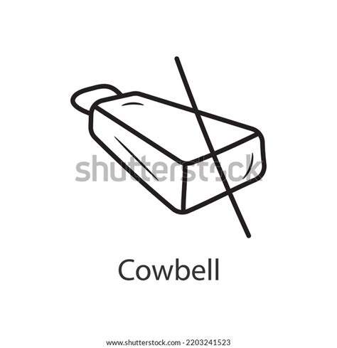 Cowbell Outline Icon Design Illustration Music Stock Vector Royalty