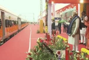 PM Modi Flags Off Two Amrit Bharat Six Vande Bharat Trains From