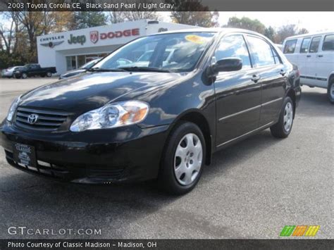 Black Sand Pearl 2003 Toyota Corolla Ce Light Gray Interior