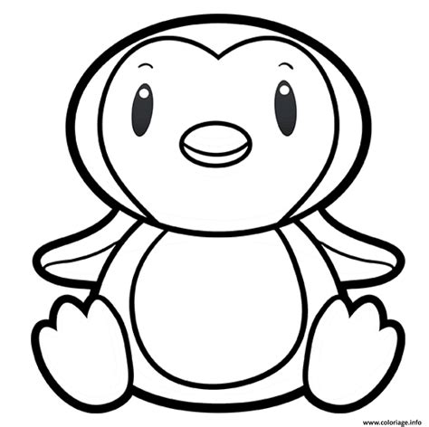 Coloriage Pingouin Adorable Maternelle JeColorie