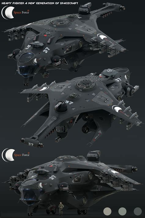 Artstation Heavy Fighter For Space Force Oshanin Dmitriy Spaceship