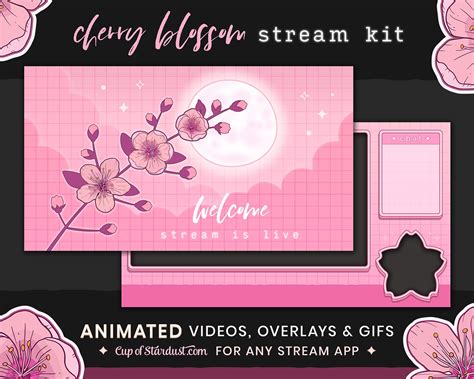 Sakura Twitch Overlay Package Stream Alerts Twitch Panels Etsy Canada