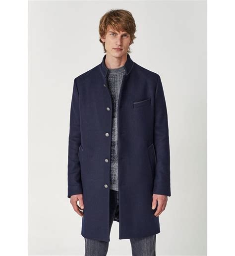 Manteau Mi Long Officier Ikks En Bleu Pour Vêtements Homme Galeries Lafayette Un Large Choix