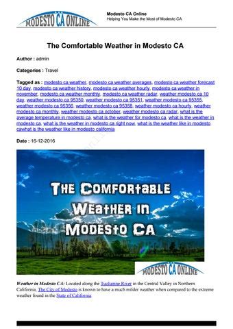 Weather in modesto ca by ModestoCaOnline - Issuu