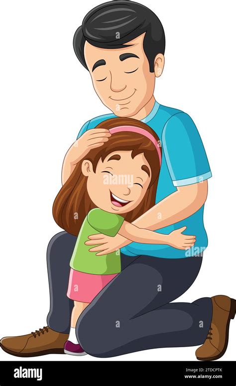 Cartoon Father Hugging A Daughter Stock Vector Image And Art Alamy