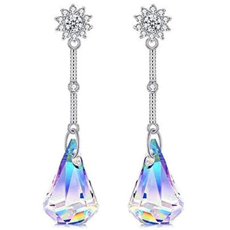 Savlano Savlano 14k White Gold Plated Aurora Borealis Austrian