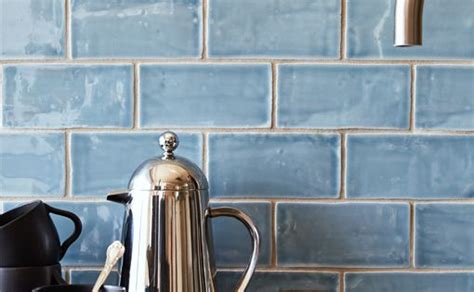 Beautiful Blue Handmade Tile Backsplash Cafe Collection 3x6 Subway