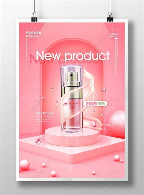 Template Kosmetik Fashion Poster Rilis Produk Baru Untuk Diunduh Gratis