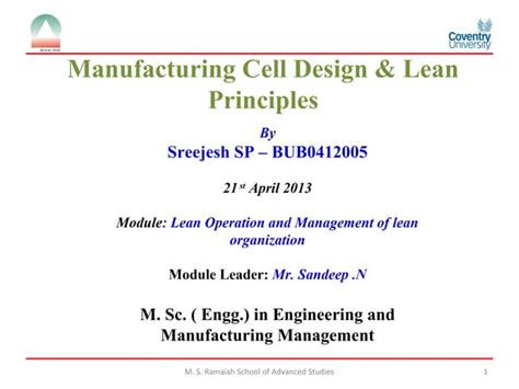 Manufacturing Cell Design Ppt