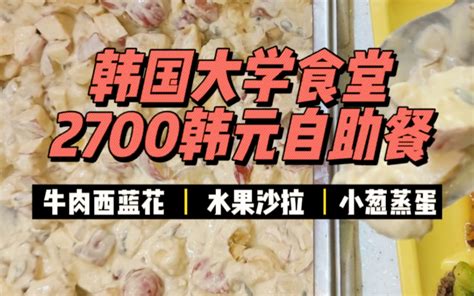 约14一顿的韩国大学食堂，今天应该算吃回本了吧！ 文氓不想吃食堂 文氓不想吃食堂 哔哩哔哩视频