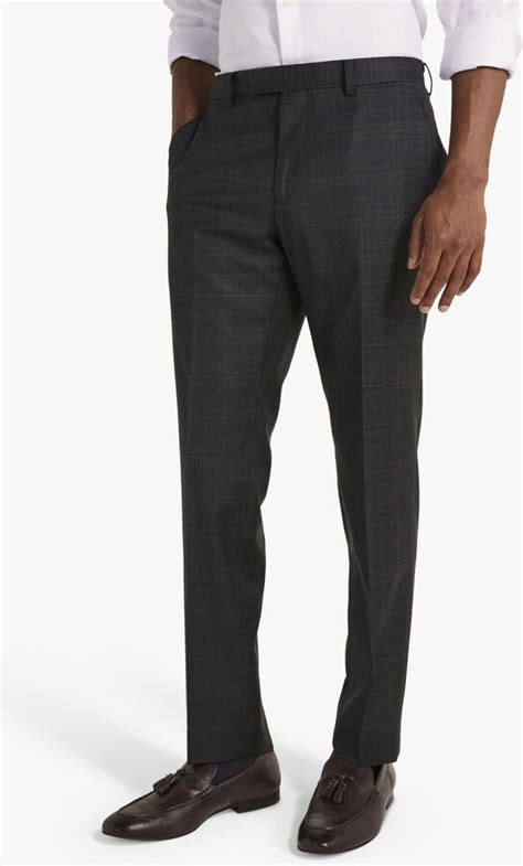 Moss 1851 Performance Tailored Fit Wool Blend Check Suit Trousers