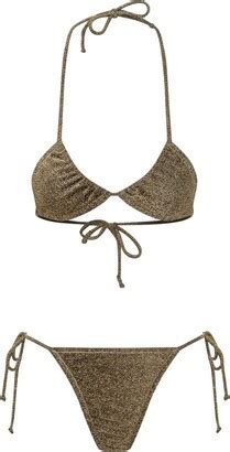 Reina Olga Glittery Triangle Bikini Set ShopStyle Two Piece Swimsuits