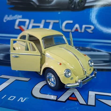 Miniatura Carrinho de ferro Volkswagen Fusca Clássico Abre as Portas