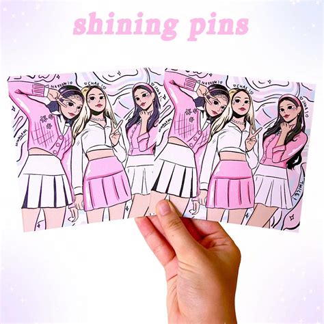 Shining Pins Twice Pink Square Art Print