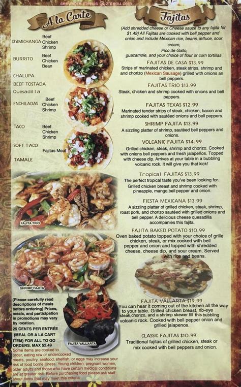 Online Menu Of La Fiesta Grill Restaurant Trumann Arkansas Zmenu