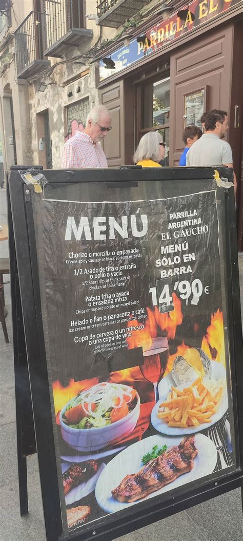 Carta De Parrilla El Gaucho Tetu N Madrid C De Tetu N