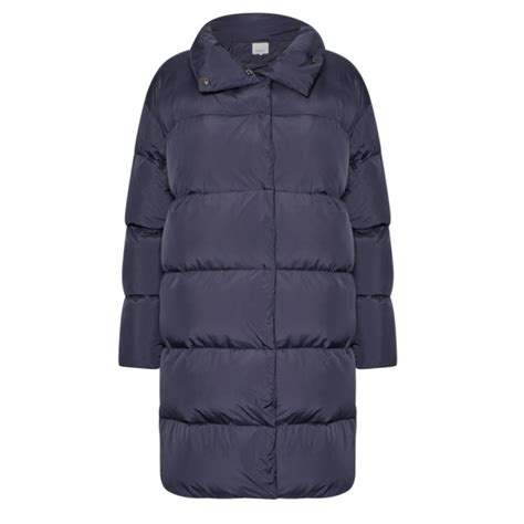 Modern High Neck Navy Puffer Coat Great Plains Calluna Cromarty