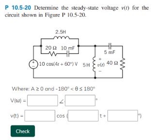 Solved P Determine The Steady State Voltage V T For Chegg