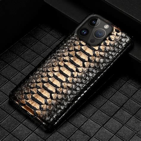 Langsidi Genuine Leather Python Phone Case For Iphone Pro