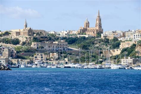 Hafen Von Mgarr Auf Der Kleinen Insel Von Gozo Malta Redaktionelles