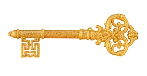 Premium Photo Gold Key On A White Background
