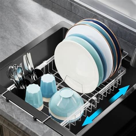 Amazon JASIWAY Dish Drying Rack In Sink Expandable Stainless