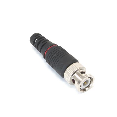 Cctv Male Bnc Solderless Connector Plug With Black Boot For Rg59rg6